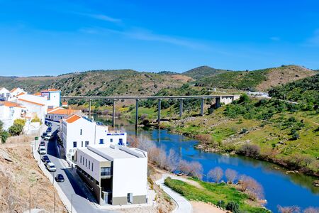 View of Mertola Town and the Guadiana River, Portugal. Colors of Portugal Seriesの写真素材