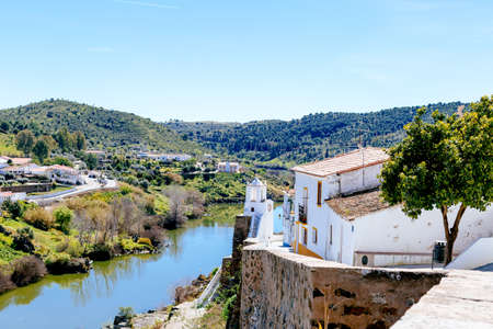 View of Mertola Town and the Guadiana River, Portugal. Colors of Portugal Seriesの写真素材