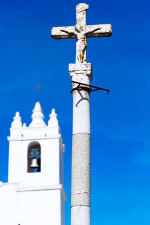 Detail of cross, Church of the Assumption of Mary, Mertola, Portugal. Colors of Portugal Seriesの写真素材