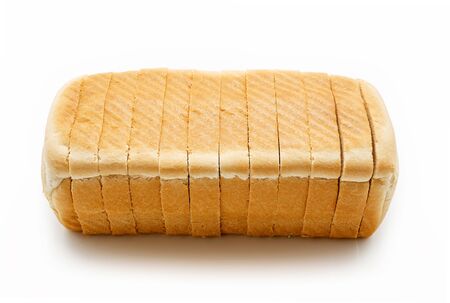 Sliced ??whole bread isolated on white backgroundの写真素材