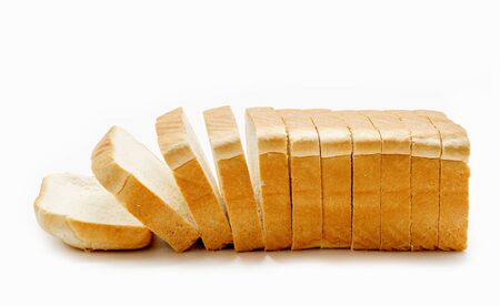 Sliced ??bread isolated on white backgroundの写真素材