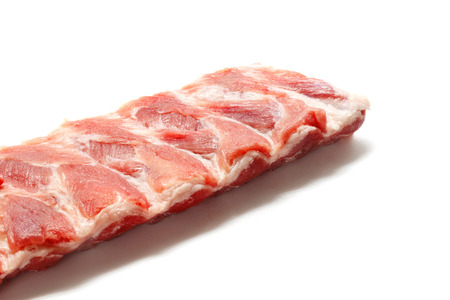 Raw Pork Ribs Isolated On White Backgroundの写真素材