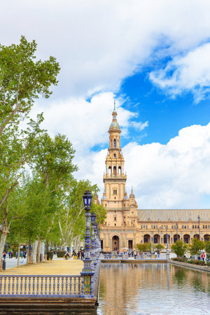 View of Plaza de Espana, in Sevilla, Spainのeditorial素材