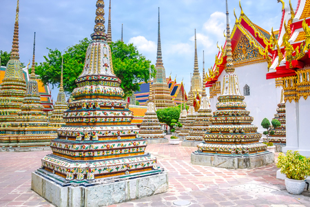 Beautiful Wat Pho temple in Bangkok Thailandの写真素材