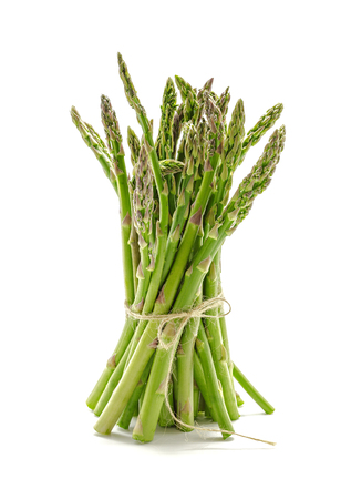 Fresh asparagus isolated on whiteの写真素材