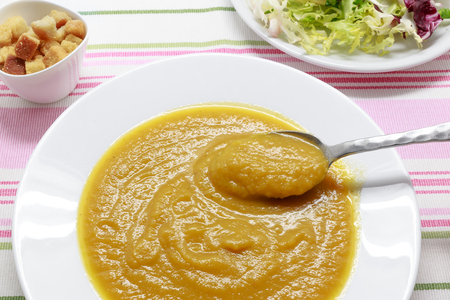 Tasty and healthy Pumpkin Puree. Pureed vegetablesの写真素材