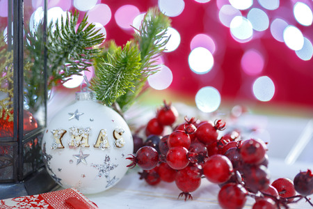 Christmas decoration on abstract backgroundの写真素材