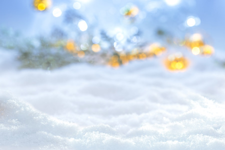 Winter christmas background and blur abstract lightsの写真素材