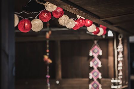 Vintage night street Decorationの写真素材