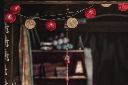Vintage night street Decorationの写真素材
