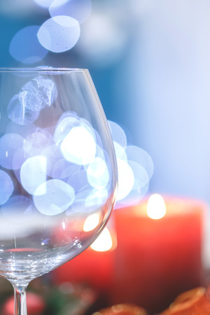 Close up of Festive dinner setting for the holidaysの写真素材