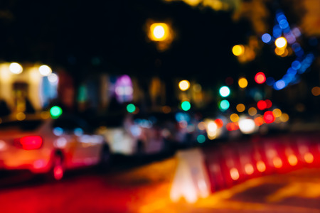 Out of focus traffic and lightsの写真素材