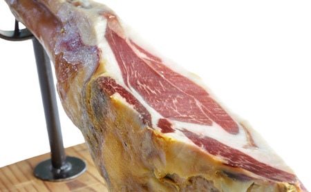 Jamon. Jamon serrano. Traditional Spanish ham close upの写真素材