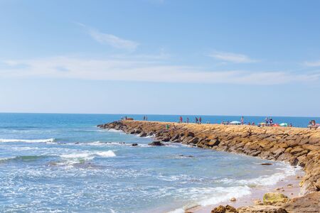 Tourism in spain. View of beach in Rota, Cadiz, Spain.の写真素材