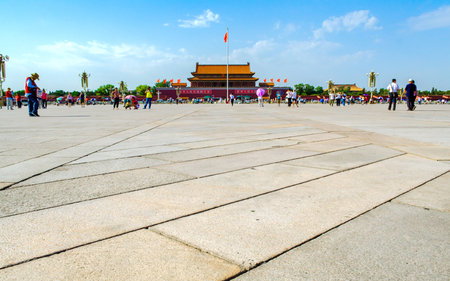 Tiananmen Square and Gate of Heavenly Peace in Beijing, China.のeditorial素材