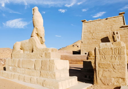 Sphinx of Ramesses II at Wadi es-Sebua temple.の写真素材