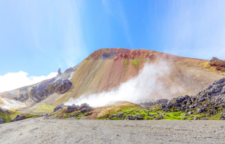 Wonderful icelandic nature landscape. Fjallabak Nature Reserve. Brennisteinsalda volcano.の写真素材