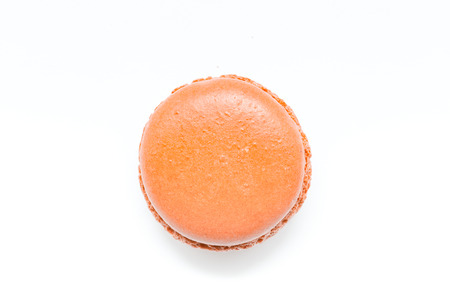 Orange Macaroon isolated on a white background.の写真素材