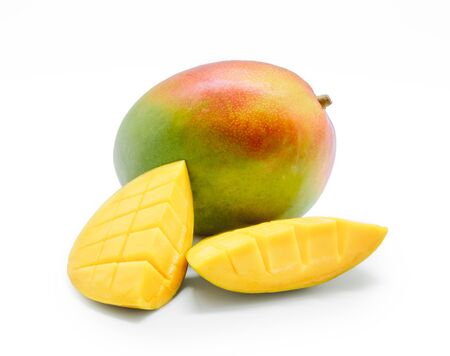 Mango fruit isolated on white background.の写真素材