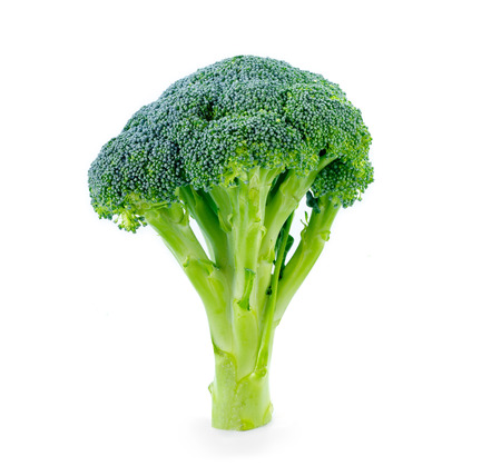 Broccoli isolated on white backgroundの写真素材