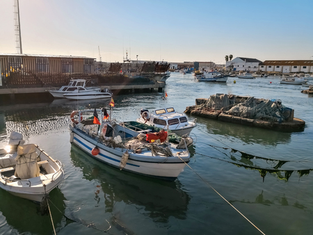Spanish port of Isla Cristina, beautiful fishing village of Huelva, province of Andalusia, Spain.の写真素材