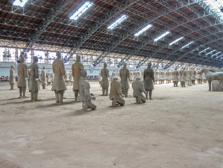 The Terracotta Army warriors at the tomb of Chinaâs First Emperor in Xian.の写真素材