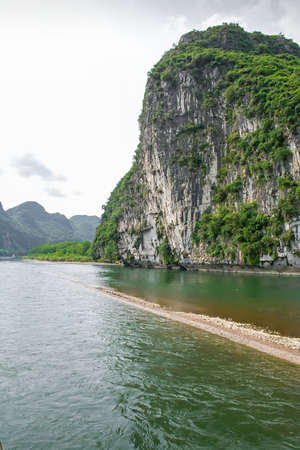 Landscape of Guilin, Li River and Karst mountains. Yangshuo County, Guilin City, Guangxi Province, China.の写真素材