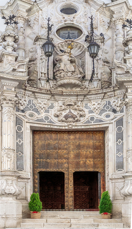 Impressive Baroque facade of the church of Ntra. Sra. del Carmen in Estepa, province of Seville.の写真素材