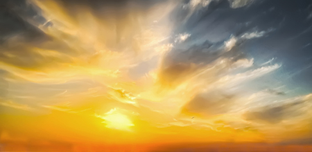 Beautiful epic sunsetの写真素材