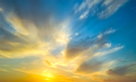 Beautiful epic sunsetの写真素材