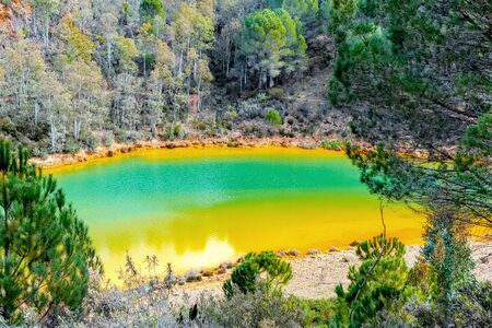 Amazing and colorful river Odiel.の写真素材