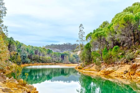Beautiful mountain river valley.の写真素材