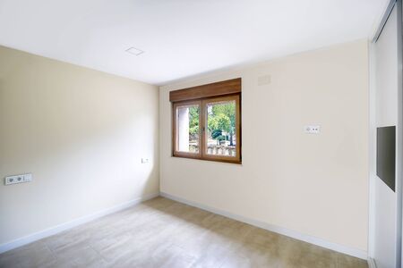 New beautiful empty room with built-in wardrobes. Interior modern room.の写真素材