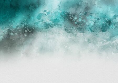 Abstract blue wave ocean watercolor background. Artistic painted background for design, wallpaper, texture. Modern art. Contemporary art.の写真素材