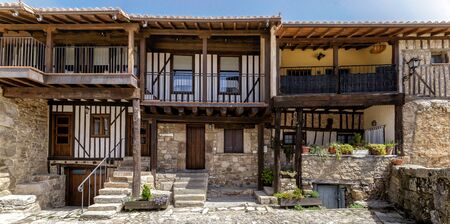 View of Traditional architecture in San MartÃ­n del CastaÃ±ar. Sierra de Bejar. Spain. Declared Historical Site and Biosphere Reserve of the Sierras de Bejar and Francia.  
の写真素材