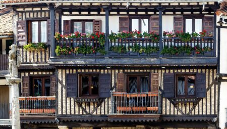 Popular architecture in the historic village of La Alberca. Salamanca. Spain.の写真素材