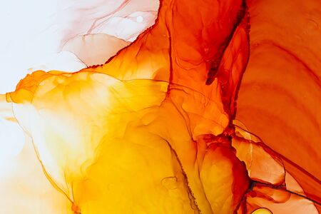 Vibrant Abstract artwork. Trendy wallpaper. Ink colors bright, luminous and translucent. Modern contemporary art.の写真素材