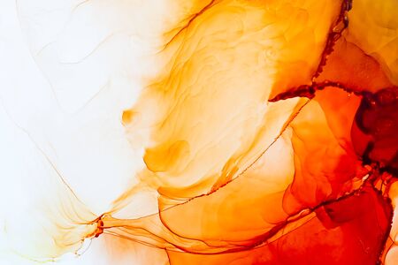 Vibrant Abstract artwork. Trendy wallpaper. Ink colors bright, luminous and translucent. Modern contemporary art.の写真素材