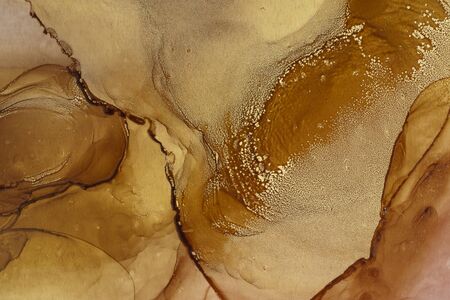 Abstract aerial view of mountainous landscape. Alcohol Ink Artwork. Modern contemporary art. Hand painted background.の写真素材