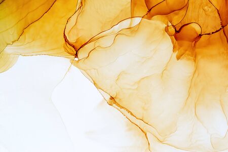 Alcohol Ink Smears on Aluminium. Oriental Ink Painting. Fire Tones  Texture. Shimmering Modern Art. Colorful Artwork. Watercolor Background Texture.の写真素材