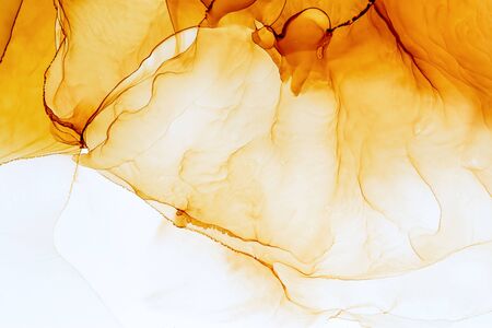 Alcohol Ink Smears on Aluminium. Oriental Ink Painting. Fire Tones  Texture. Shimmering Modern Art. Colorful Artwork. Watercolor Background Texture.の写真素材