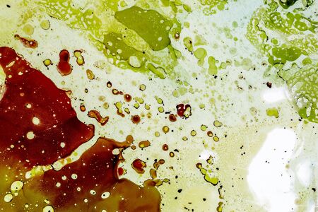 Abstract modern painting background. Contemporary art. Oil and alcohol inks painting on canvas. Mixing of painting techniques.の写真素材