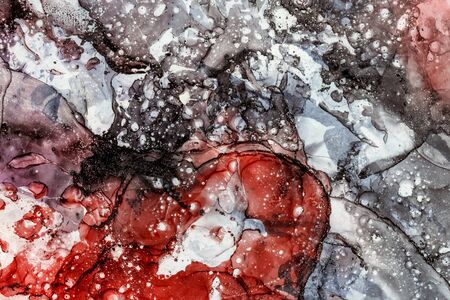 Abstract art background. Oil and alcohol inks painting on canvas. Mixing of painting techniques. Modern art. Contemporary art.の写真素材