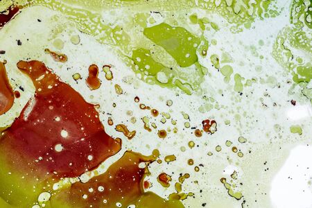 Abstract modern painting background. Contemporary art. Oil and alcohol inks painting on canvas. Mixing of painting techniques.の写真素材
