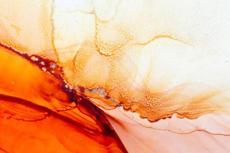Solar Flare abstract Background. Alcohol inks painting on canvas. Modern art. Contemporary art.の写真素材