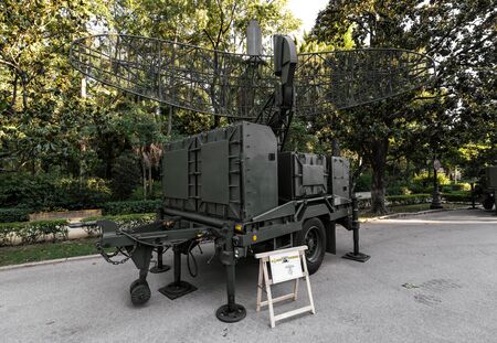 Pulsed Wave Surveillance Radar. Display of military vehicles.の写真素材
