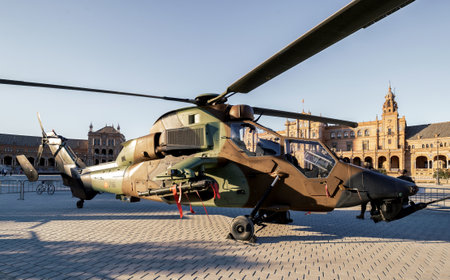 Attack Helicopter HA.28 Tiger. Display of military vehicles.のeditorial素材