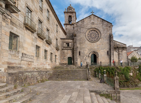 Pontevedra, Spain - August 17, 2019: Medieval convent of San Francisco in the historic center of the city.のeditorial素材