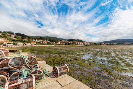 Beautiful view of fishing village of Combarro.の写真素材