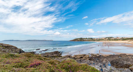 Summer in Montalvo beach. Sanxenxo. Tourism in Galicia. The most beautiful spots in Spain.の写真素材